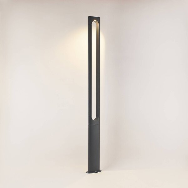 Lucande Dovino latarnia ogrodowa LED, 200 cm, czarny, aluminium, nowoczesny