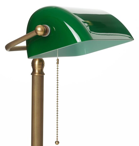 Berliner Messinglampen Lampa stołowa JIVAN, zielony, salon / jadalnia, szkło, antyczny