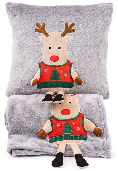 4Home Świąteczna poszewka na poduszkę Xmas Reindeer, 40 x 40 cm