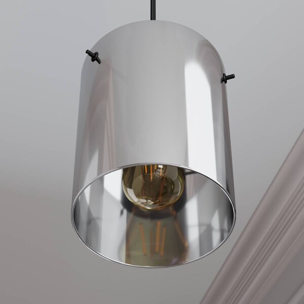 Lampa wisząca szklana Kourtney Lindby, możliwość ściemniania, czarny, salon / jadalnia, nowoczesny