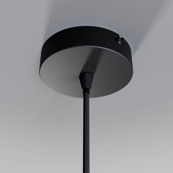 Lampa wisząca szklana Kourtney Lindby, możliwość ściemniania, czarny, salon / jadalnia, nowoczesny