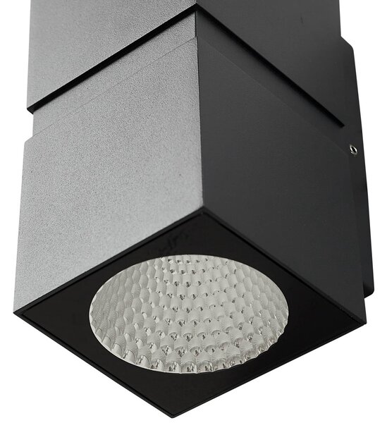 Kinkiet zewnętrzny LED Gabriela Lucande, aluminiowy / szary / cynkowy, aluminium, nowoczesny