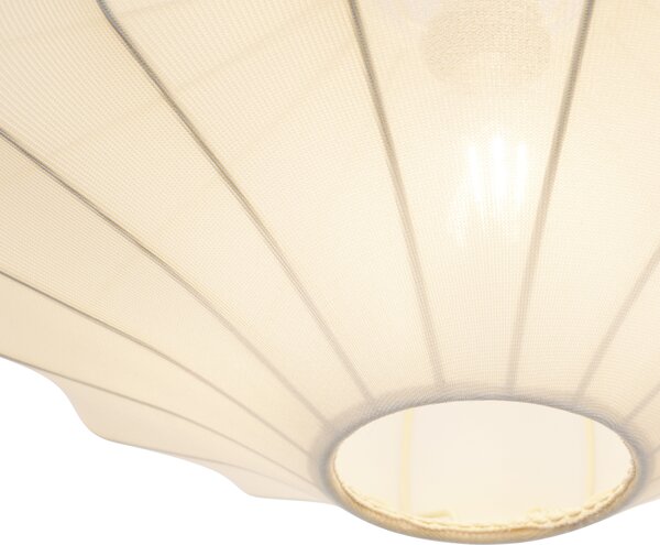 Lampa wisząca Japandi beżowa z materiałowym abażurem 50 cm - Plu Oswietlenie wewnetrzne