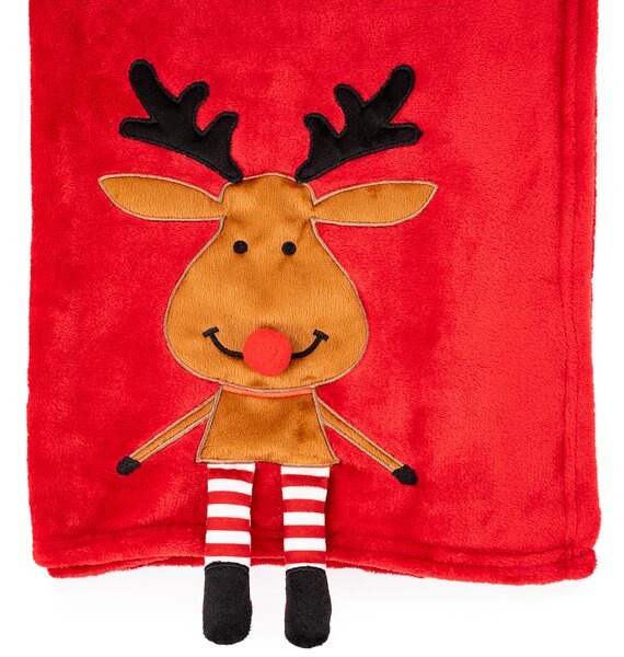4Home Świąteczny koc Happy Reindeer, 150 x 200 cm