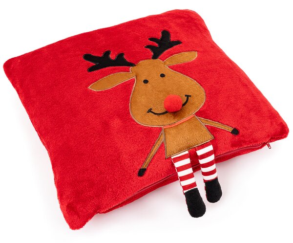4Home Świąteczna poszewka na poduszkę Happy Reindeer, 40 x 40 cm