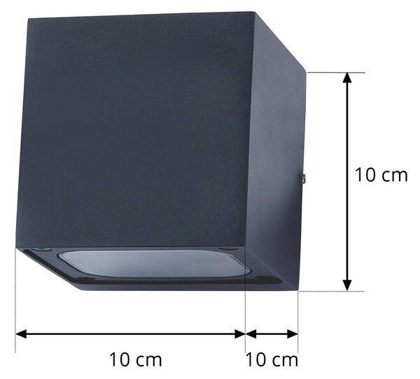 Kinkiet zewnętrzny LED Merjem Lucande, aluminiowy / szary / cynkowy, aluminium, nowoczesny