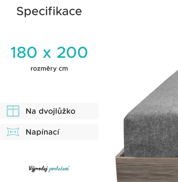 Ekskluzywne prześcieradło frotte ciemnoszare 180 x 200 cm