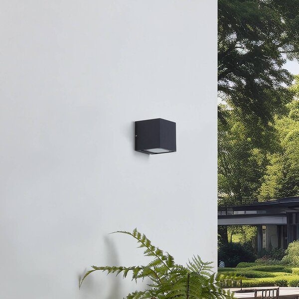 Kinkiet zewnętrzny LED Merjem Lucande, aluminiowy / szary / cynkowy, aluminium, nowoczesny