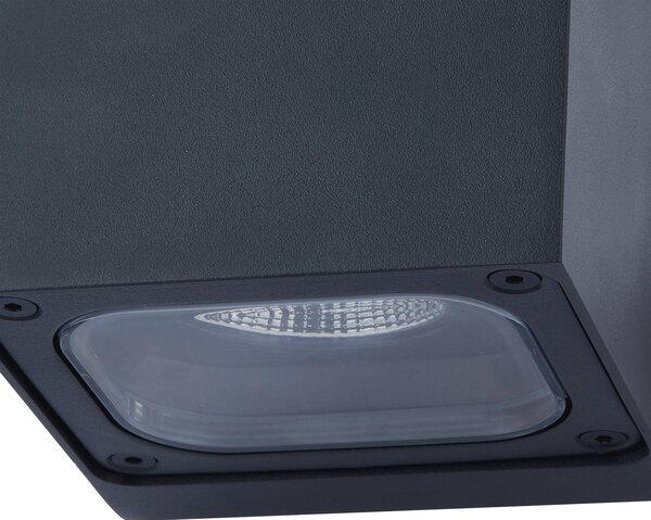 Kinkiet zewnętrzny LED Merjem Lucande, aluminiowy / szary / cynkowy, aluminium, nowoczesny