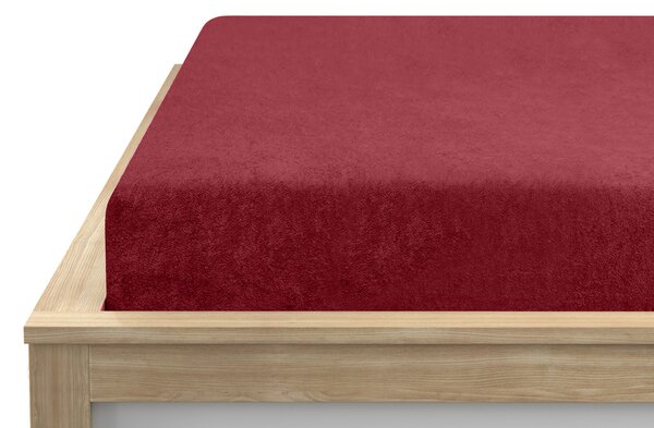 Prześcieradło frotte EXCLUSIVE bordowe 90 x 200 cm
