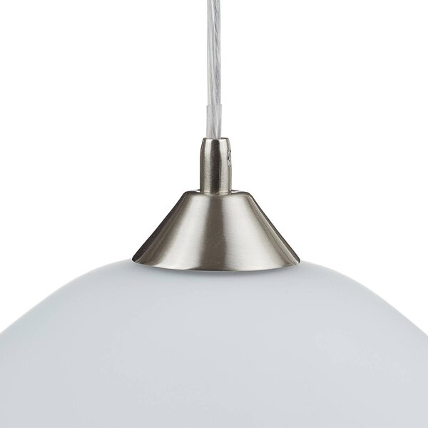ORION Lampa wisząca szklana LOISA, możliwość ściemniania, biały / opal, salon / jadalnia, szkło, nowoczesny
