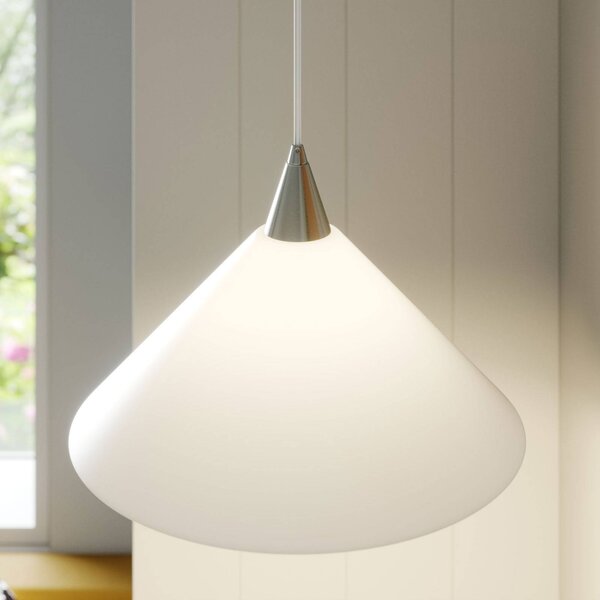 Lampa wisząca szklana Petra Lindby, możliwość ściemniania, biały / opal, kuchnia, szkło, nowoczesny