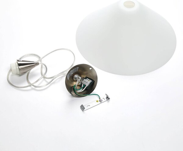 Lampa wisząca szklana Petra Lindby, możliwość ściemniania, biały / opal, kuchnia, szkło, nowoczesny