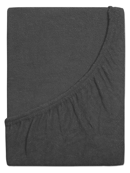 4Home prześcieradło frotte Ideal czarny, 90 x 200 cm, 90 x 200 cm