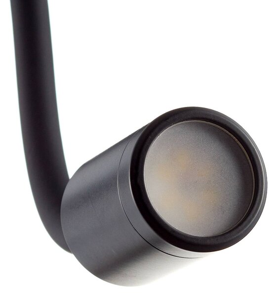 IDEAL LUX Kinkiet LED Focus, czarny, sypialnia, metal, nowoczesny