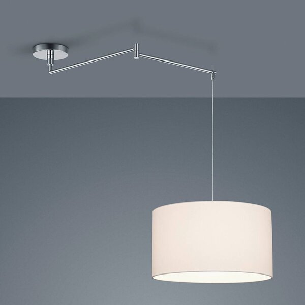 Helestra Lampa wisząca Certo, możliwość ściemniania, biały / opal, salon / jadalnia, tkanina / materiał / jedwab, nowoczesny