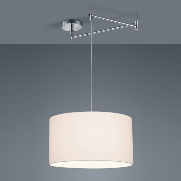 Helestra Lampa wisząca Certo, możliwość ściemniania, biały / opal, salon / jadalnia, tkanina / materiał / jedwab, nowoczesny