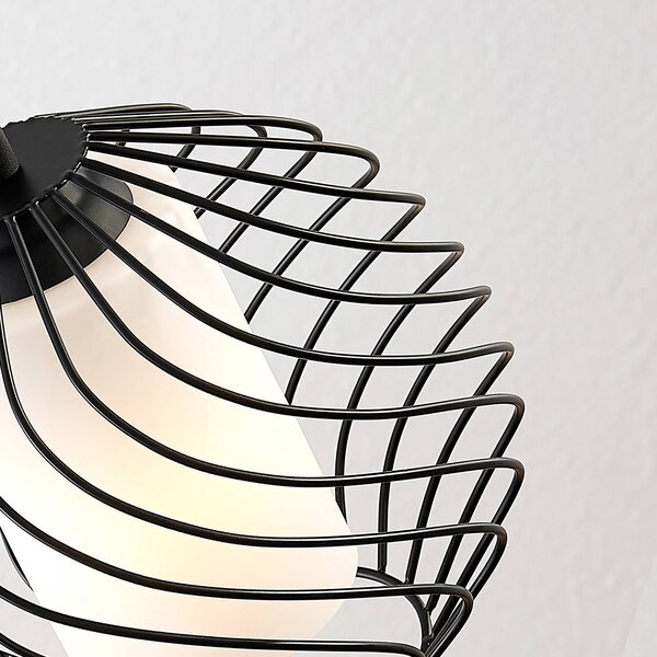 Lampa wisząca Cedrice Lindby, możliwość ściemniania, czarny, salon / jadalnia, metal, vintage