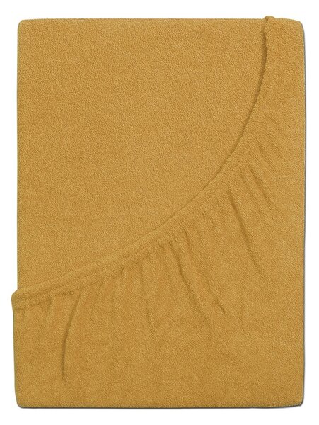 4home prześcieradło frotte Ideal musztardowy, 70 x 140 cm, 70 x 140 cm