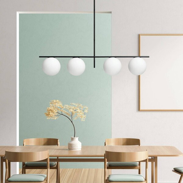 Sforzin Lampa wisząca Jugen, możliwość ściemniania, czarny, salon / jadalnia, szkło, design
