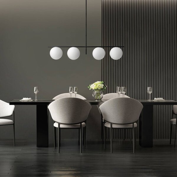 Sforzin Lampa wisząca Jugen, możliwość ściemniania, czarny, salon / jadalnia, szkło, design