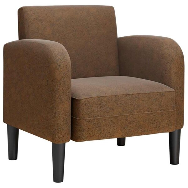 Sofa fotel z podÅokietnikami brÄ zowy 54 cm skÃ³ra ekologiczna