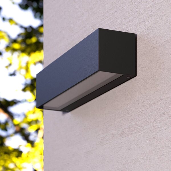 Kinkiet zewnętrzny LED Lengo Lucande, czarny, aluminium, nowoczesny