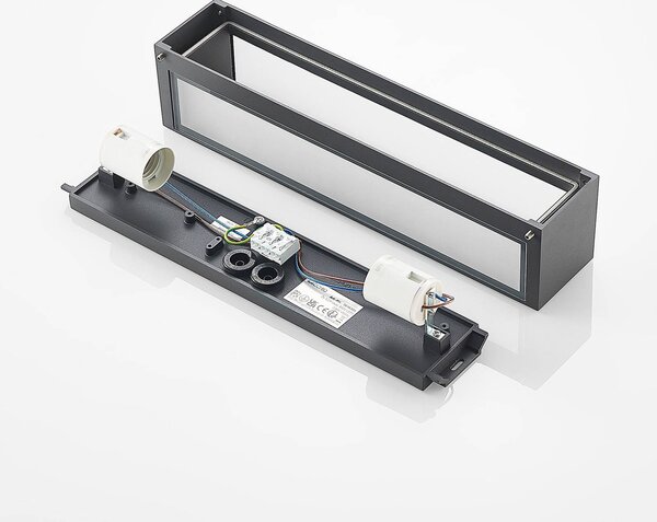 Kinkiet zewnętrzny LengoE27 Arcchio, aluminiowy / szary / cynkowy, aluminium, nowoczesny