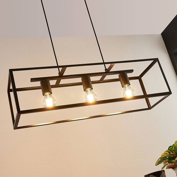 Lampa wisząca Emily Lindby, możliwość ściemniania, czarny, kuchnia, metal, nowoczesny
