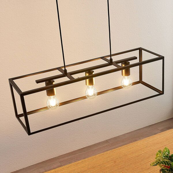 Lampa wisząca Emily Lindby, możliwość ściemniania, czarny, kuchnia, metal, nowoczesny