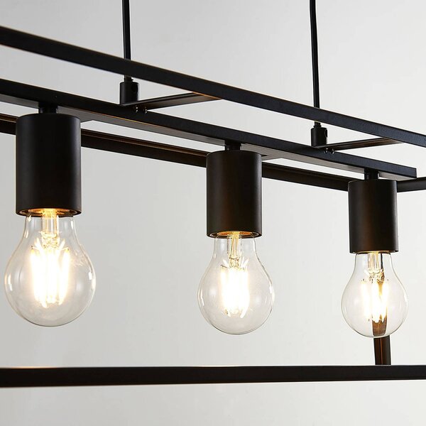 Lampa wisząca Emily Lindby, możliwość ściemniania, czarny, kuchnia, metal, nowoczesny