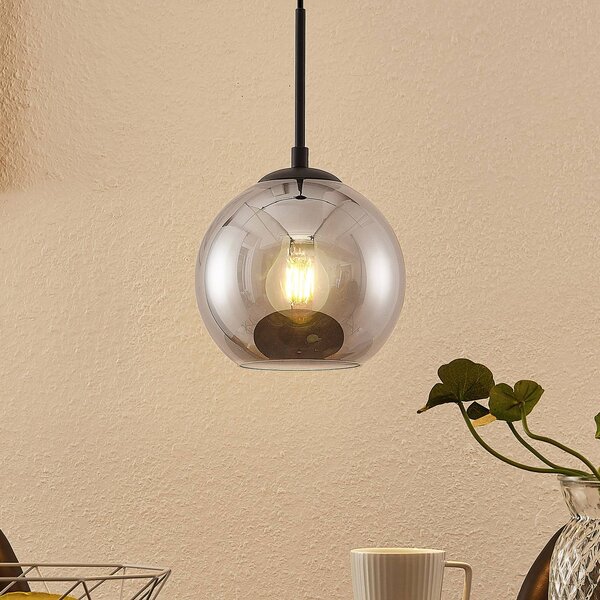 Lampa wisząca Jurian Lindby, możliwość ściemniania, aluminiowy / szary / cynkowy, salon / jadalnia, metal, nowoczesny