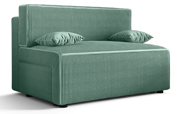 Miętowa tapicerowana sofa rozkładana M1-P69