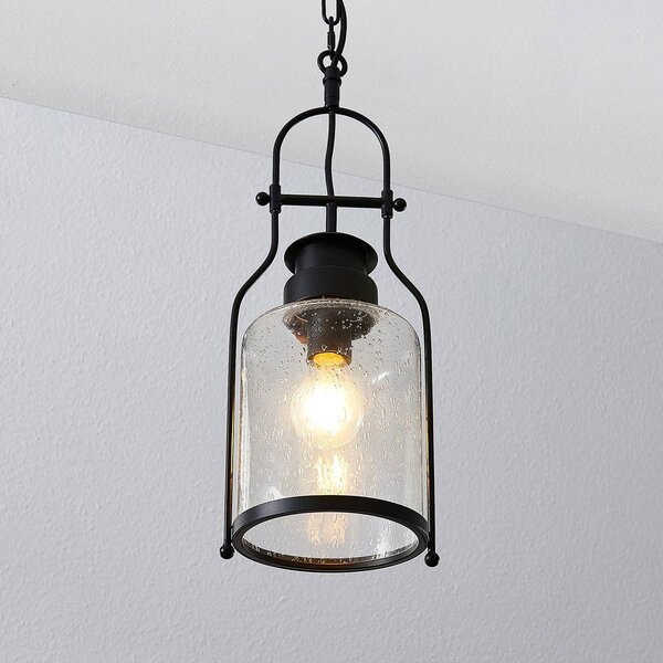 Lampa wisząca Rozalie Lindby, możliwość ściemniania, czarny, przedpokój, metal, vintage