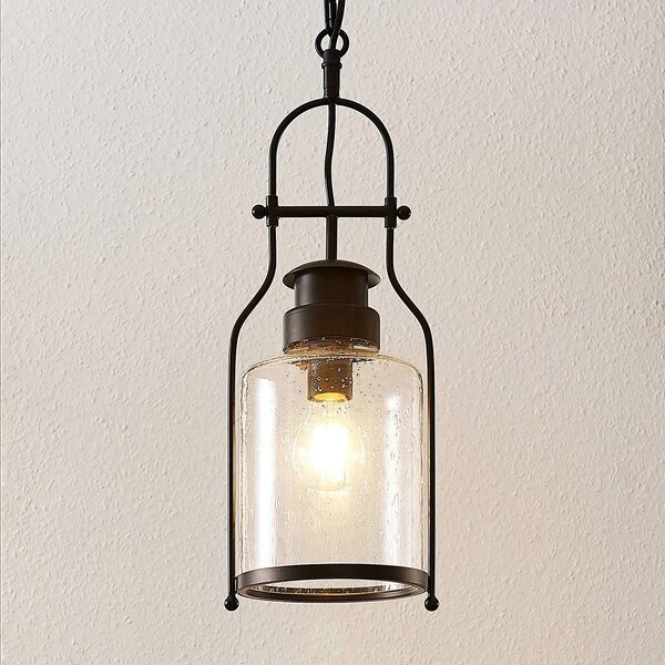 Lampa wisząca Rozalie Lindby, możliwość ściemniania, czarny, przedpokój, metal, vintage
