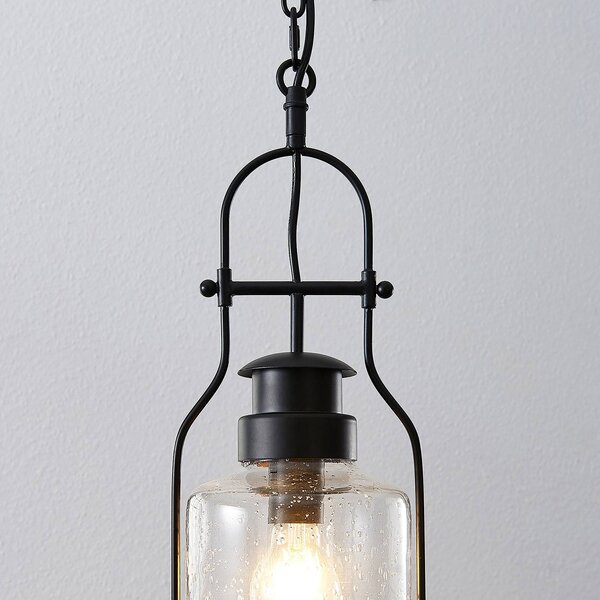 Lampa wisząca Rozalie Lindby, możliwość ściemniania, czarny, przedpokój, metal, vintage