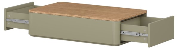 Stolik kawowy Elivo 100 cm z szufladami - eukaliptus / dąb baltic dune