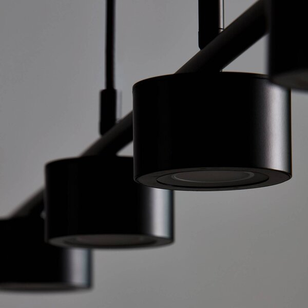 Nordlux Lampa wisząca Clyde, możliwość ściemniania, czarny, salon / jadalnia, metal, nowoczesny