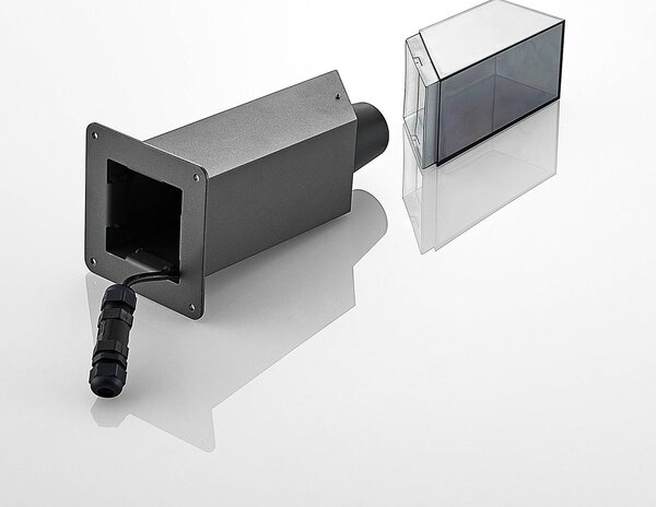 Lampa ogrodowa stojąca Fiola Lucande, możliwość ściemniania, czarny, aluminium, nowoczesny