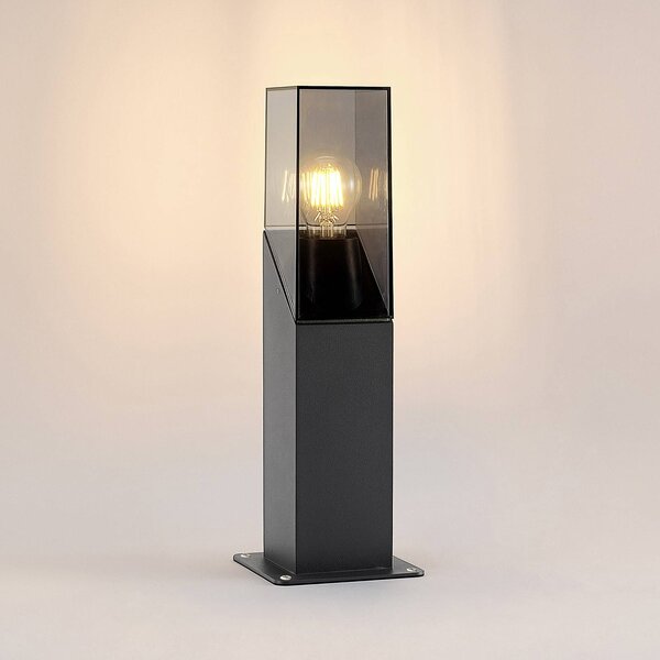 Lampa ogrodowa stojąca Fiola Lucande, możliwość ściemniania, czarny, aluminium, nowoczesny