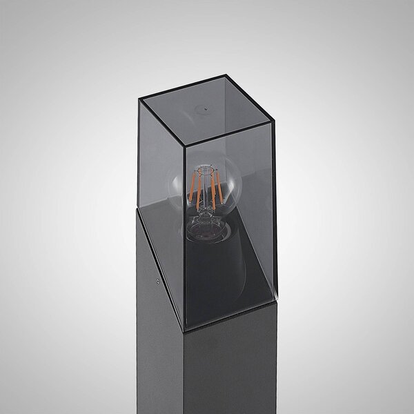 Lampa ogrodowa stojąca Fiola Lucande, możliwość ściemniania, czarny, aluminium, nowoczesny