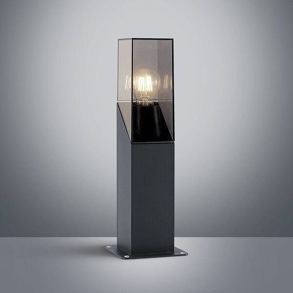 Lampa ogrodowa stojąca Fiola Lucande, możliwość ściemniania, czarny, aluminium, nowoczesny