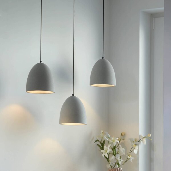 Paul Neuhaus Lampa wisząca Eton, możliwość ściemniania, aluminiowy / szary / cynkowy, salon / jadalnia, beton