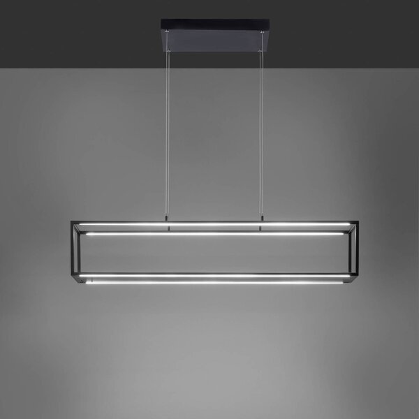 Paul Neuhaus Lampa wisząca Conni, możliwość ściemniania, czarny, salon / jadalnia, metal, nowoczesny