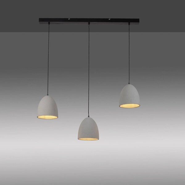 Paul Neuhaus Lampa wisząca Eton, możliwość ściemniania, aluminiowy / szary / cynkowy, salon / jadalnia, beton