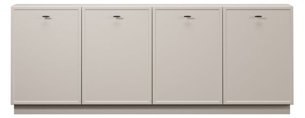 Komoda Lorini 200 cm czterodrzwiowa - kaszmir / czarne uchwyty T-bar