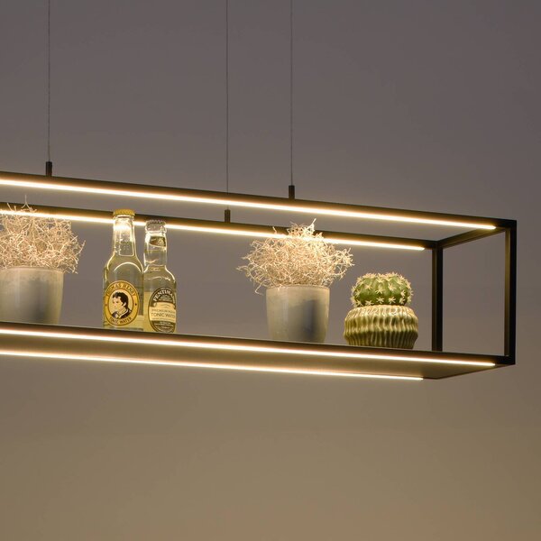 Paul Neuhaus Lampa wisząca Conni, możliwość ściemniania, czarny, salon / jadalnia, metal, nowoczesny