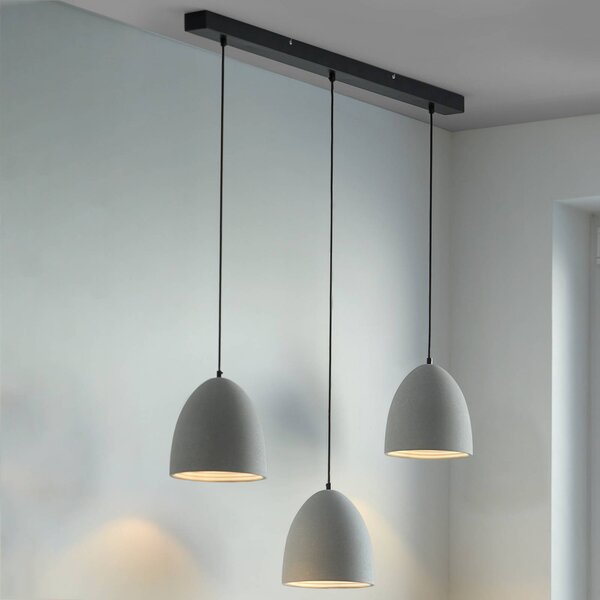 Paul Neuhaus Lampa wisząca Eton, możliwość ściemniania, aluminiowy / szary / cynkowy, salon / jadalnia, beton