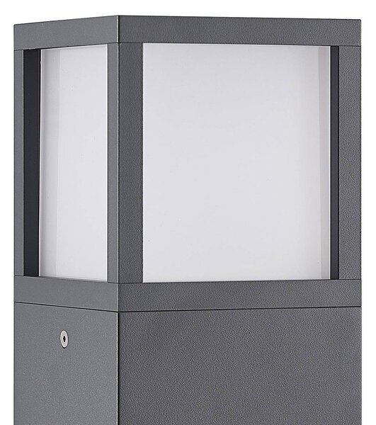 Słupek oświetleniowy Dewari Lucande, możliwość ściemniania, aluminiowy / szary / cynkowy, aluminium, nowoczesny
