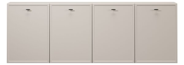 Komoda wisząca Lorini 200 cm czterodrzwiowa - kaszmir / czarne uchwyty T-bar